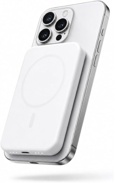 Power Bank Magnético 10.000mAh Com Indução, Carregador Portátil E Capinha Magnética  – Branco